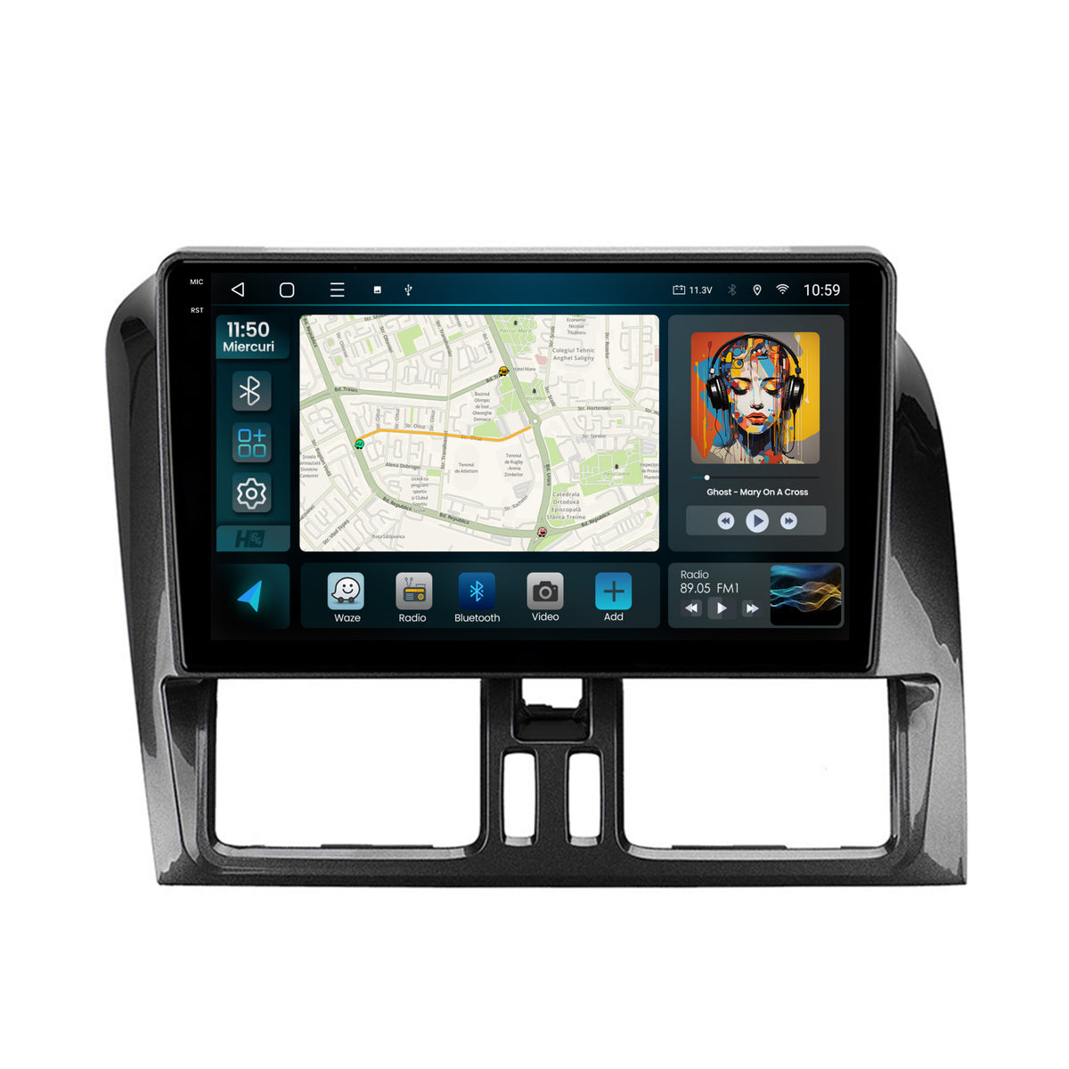 Navigatie 2K HUB64 Volvo XC60 (2008-2013), 8GB RAM, Android, Octacore, Slot Sim 4G, DSP, GPS, Wi-FI, Carplay, Android Auto, USB, Bluetooth, Waze, Touchscreen, 9.5 Inch