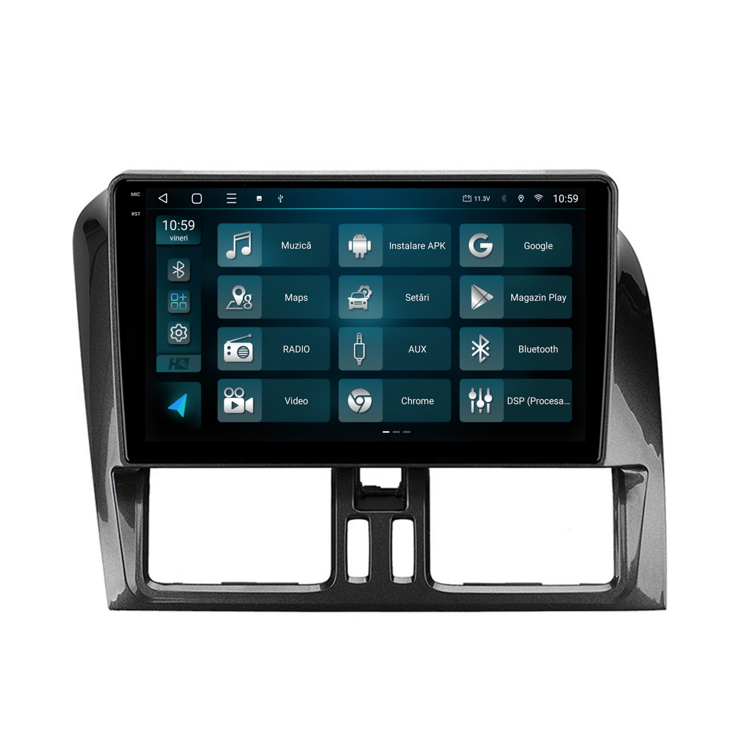 Navigatie 2K HUB64 Volvo XC60 (2008-2013), 8GB RAM, Android, Octacore, Slot Sim 4G, DSP, GPS, Wi-FI, Carplay, Android Auto, USB, Bluetooth, Waze, Touchscreen, 9.5 Inch