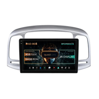 Navigatie 2K Hyundai Accent (2006-2011), Android, S-Quadcore / 4GB RAM + 64GB ROM, 9.5 Inch - AD-BGS90042K+AD-BGRKIT211