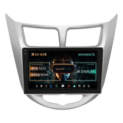 Navigatie 2K Hyundai Accent (2011-2016), Android, S-Quadcore / 4GB RAM + 64GB ROM, 9.5 Inch - AD-BGS90042K+AD-BGRKIT212