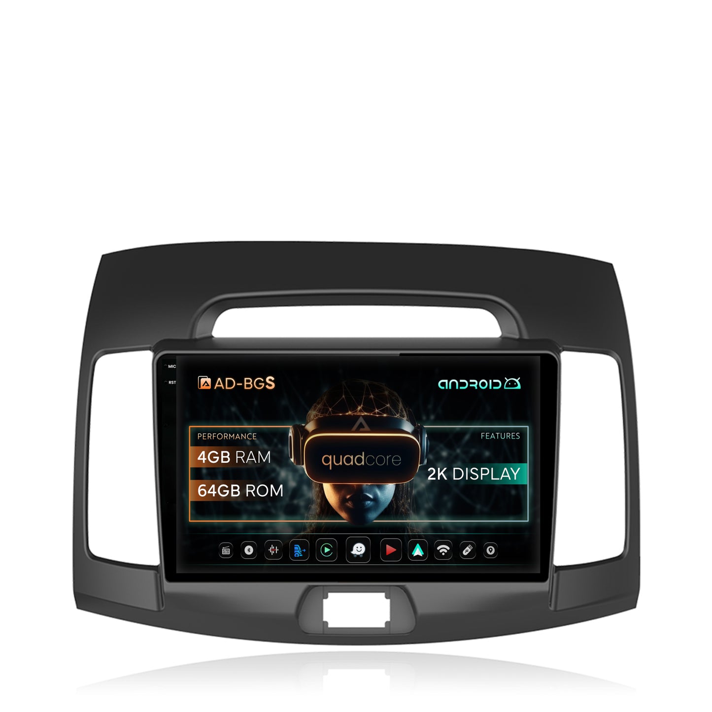 Navigatie 2K Hyundai Elantra (2006-2011), Android, S-Quadcore / 4GB RAM + 64GB ROM, 9.5 Inch - AD-BGS90042K+AD-BGRKIT178