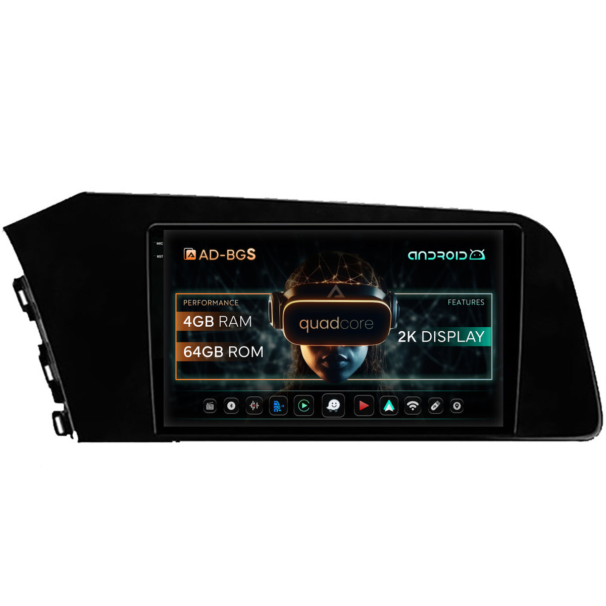 Navigatie 2K Hyundai Elantra (2020-Prezent), Android, S-Quadcore / 4GB RAM + 64GB ROM, 9Inch - AD-BGS90042K+AD-BGRKIT227