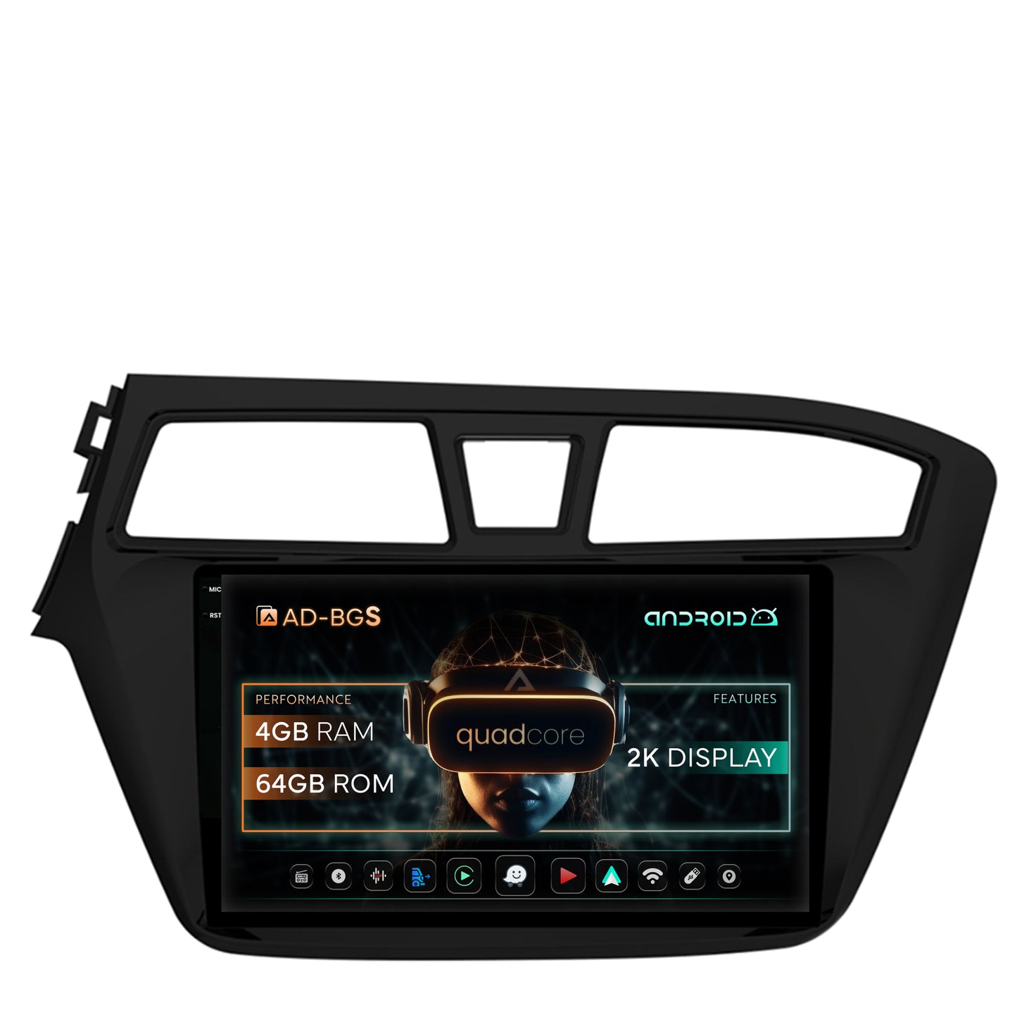 Navigatie 2K Hyundai I20 (2014-2018), Android, S-Quadcore / 4GB RAM + 64GB ROM, 9.5 Inch - AD-BGS90042K+AD-BGRKIT194