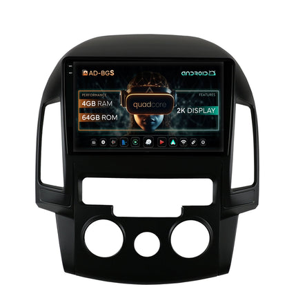 Navigatie 2K Hyundai I30 (2007-2012), Clima Manuala, Android, S-Quadcore / 4GB RAM + 64GB ROM, 9.5 Inch - AD-BGS90042K+AD-BGRKIT217