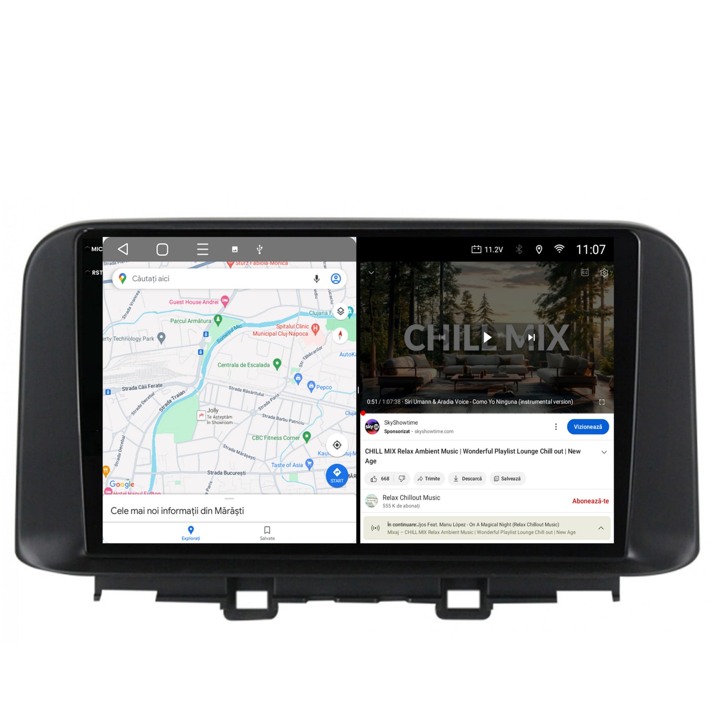 Navigatie 2K Hyundai Kona (2018+), Android, S-Quadcore / 4GB RAM + 64GB ROM, 10.36 Inch - AD-BGS100042K+AD-BGRKIT183V2