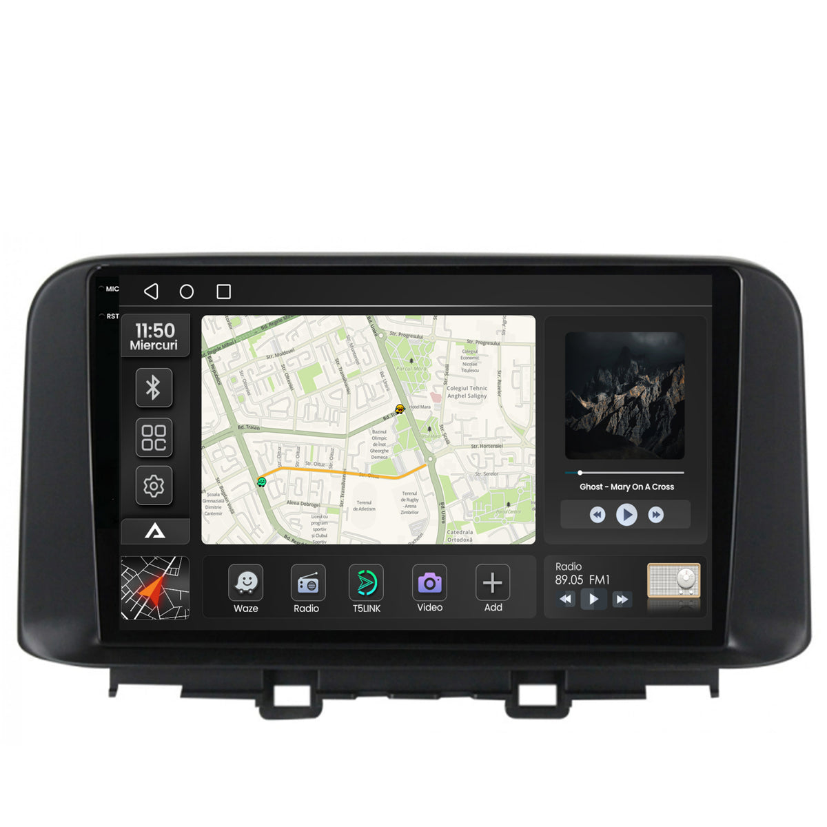 Navigatie 2K Hyundai Kona (2018+), Android, S-Quadcore / 4GB RAM + 64GB ROM, 10.36 Inch - AD-BGS100042K+AD-BGRKIT183V2