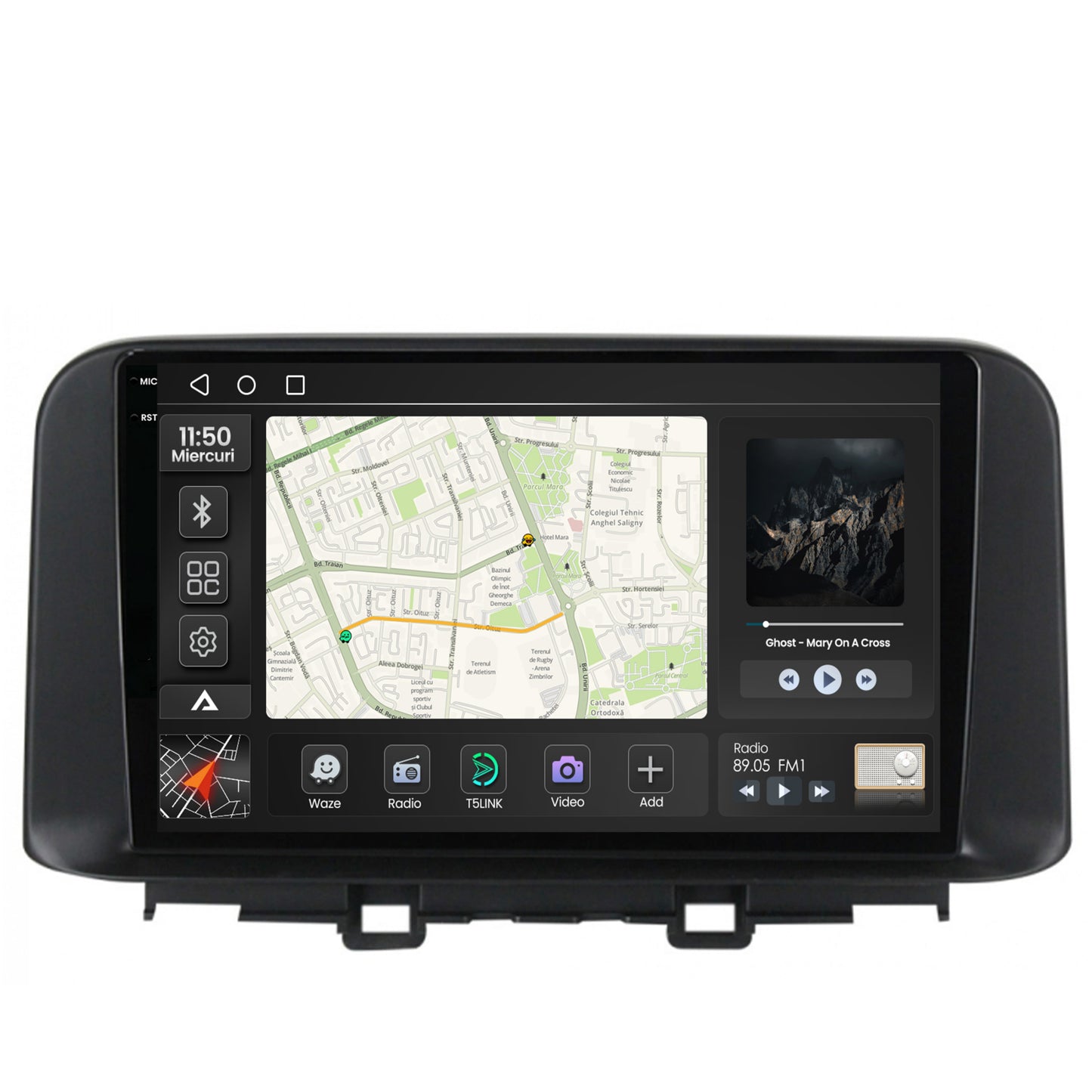 Navigatie 2K Hyundai Kona (2018+), Android, S-Quadcore / 4GB RAM + 64GB ROM, 10.36 Inch - AD-BGS100042K+AD-BGRKIT183V2