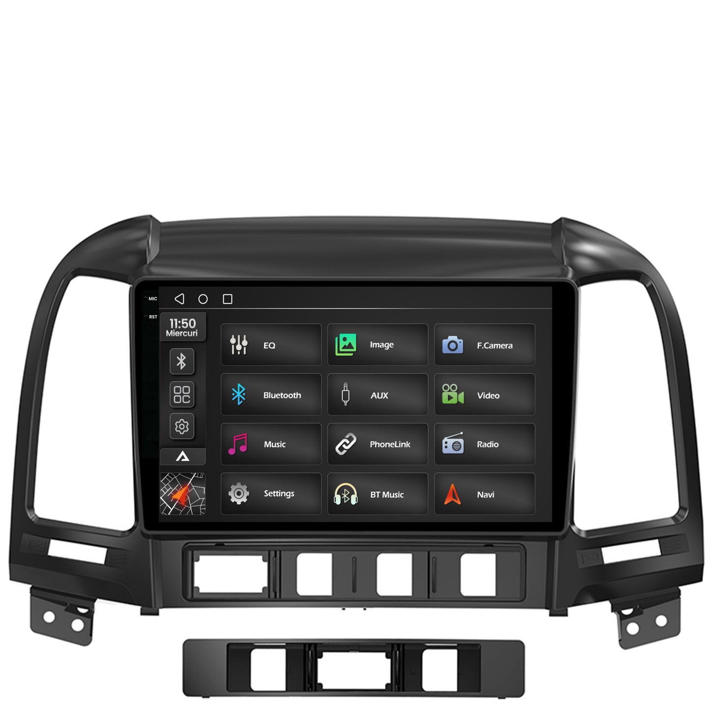 Navigatie 2K Hyundai Santa Fe (2006-2012), Android, S-Quadcore / 4GB RAM + 64GB ROM, 9.5 Inch - AD-BGS90042K+AD-BGRKIT210