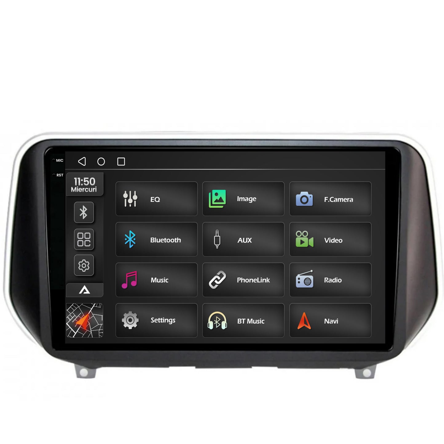 Navigatie 2K Hyundai Santa Fe (2018+), Android, S-Quadcore / 4GB RAM + 64GB ROM, 9.5 Inch - AD-BGS90042K+AD-BGRKIT223