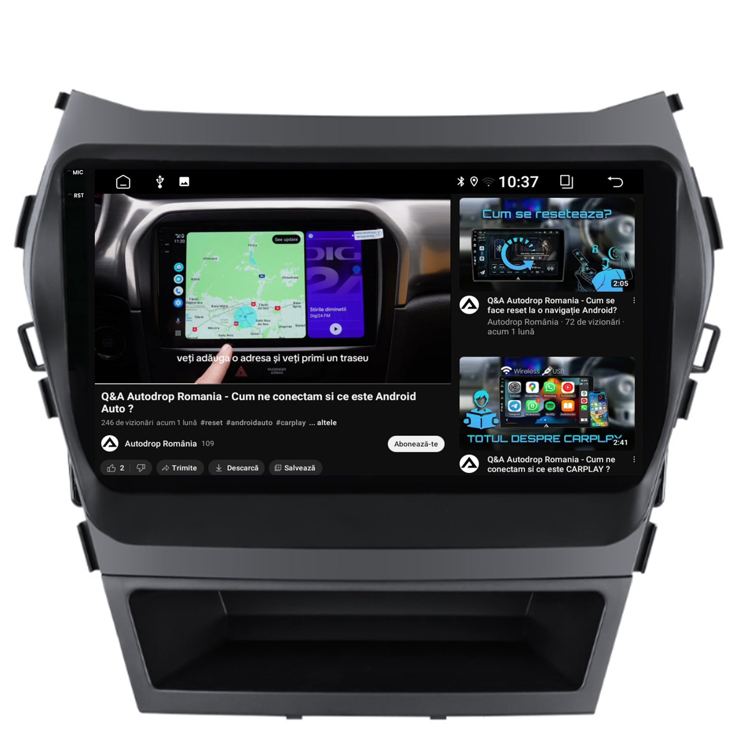 Navigatie 2K Hyundai Santa Fe IX45 (2013-2017), Android, S-Quadcore / 4GB RAM + 64GB ROM, 9.5 Inch - AD-BGS90042K+AD-BGRKIT182