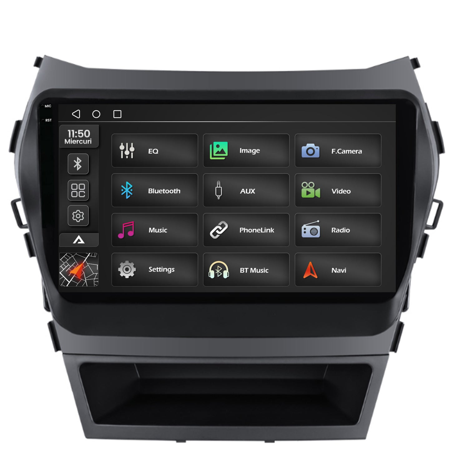 Navigatie 2K Hyundai Santa Fe IX45 (2013-2017), Android, S-Quadcore / 4GB RAM + 64GB ROM, 9.5 Inch - AD-BGS90042K+AD-BGRKIT182