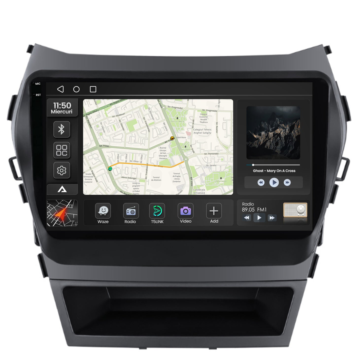 Navigatie 2K Hyundai Santa Fe IX45 (2013-2017), Android, S-Quadcore / 4GB RAM + 64GB ROM, 9.5 Inch - AD-BGS90042K+AD-BGRKIT182