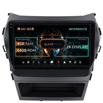 Navigatie 2K Hyundai Santa Fe IX45 (2013-2017), Android, S-Quadcore / 4GB RAM + 64GB ROM, 9.5 Inch - AD-BGS90042K+AD-BGRKIT182