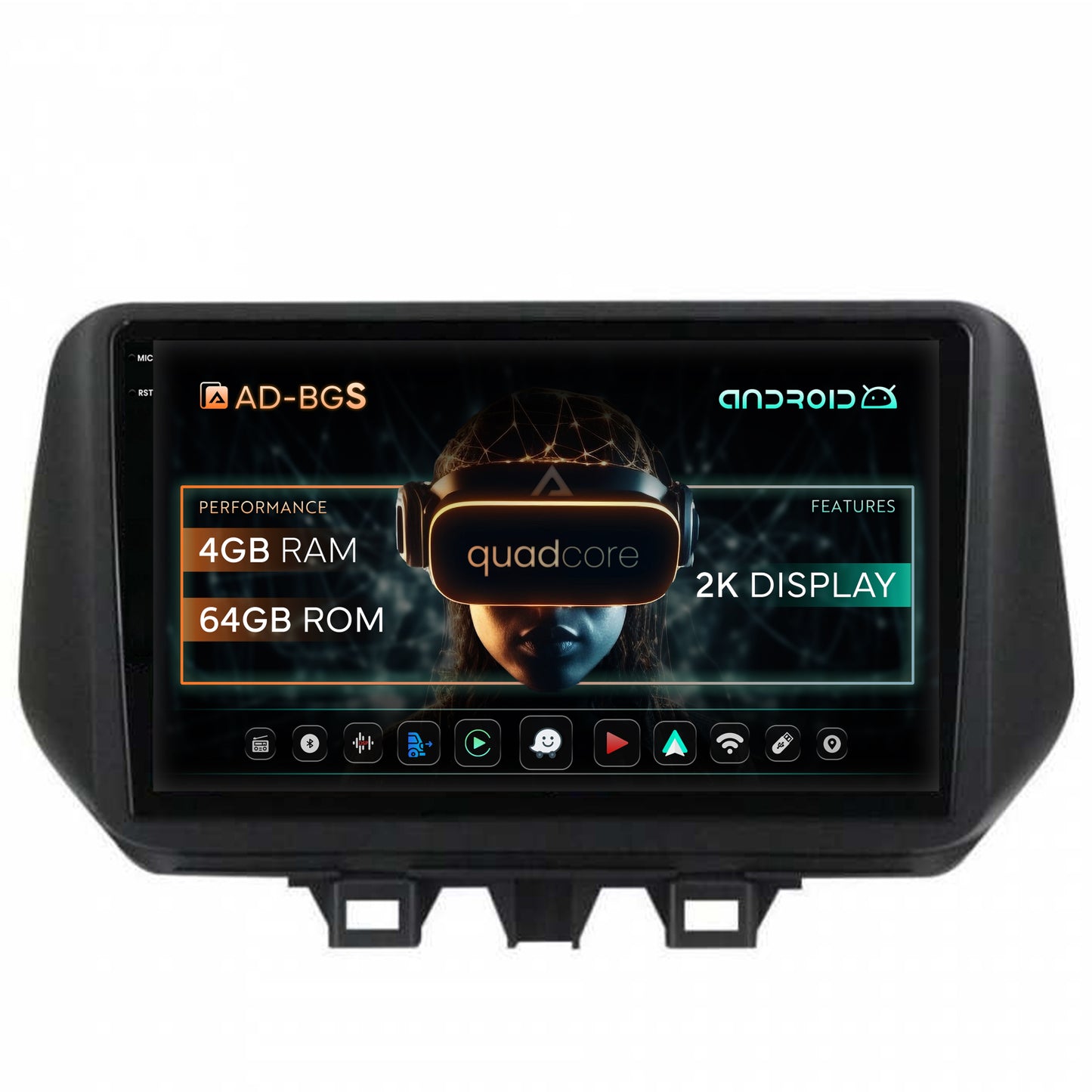 Navigatie 2K Hyundai Tucson (2018-2020), Android, S-Quadcore / 4GB RAM + 64GB ROM, 9.5 Inch - AD-BGS90042K+AD-BGRKIT204