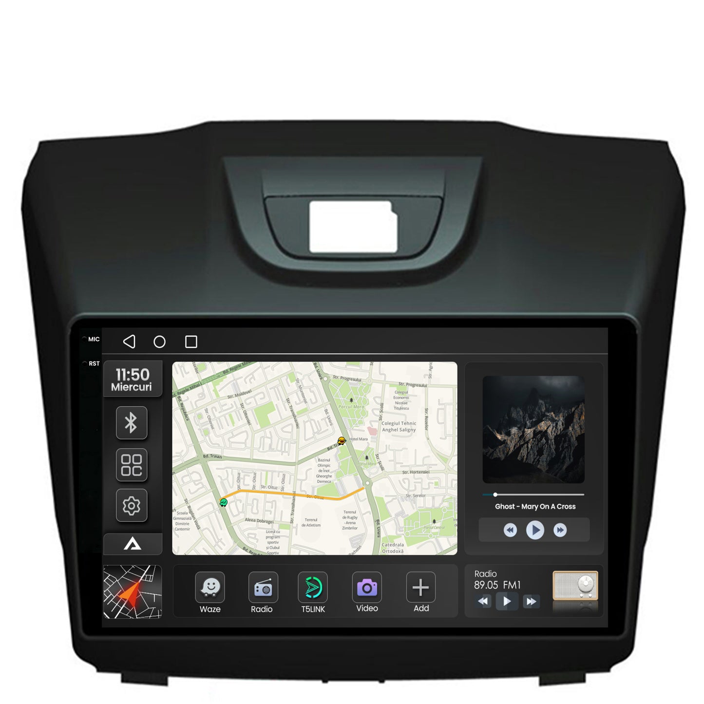 Navigatie 2K Isuzu D-MAX (2015+), Android, S-Quadcore / 4GB RAM + 64GB ROM, 9.5 Inch - AD-BGS90042K+AD-BGRKIT311