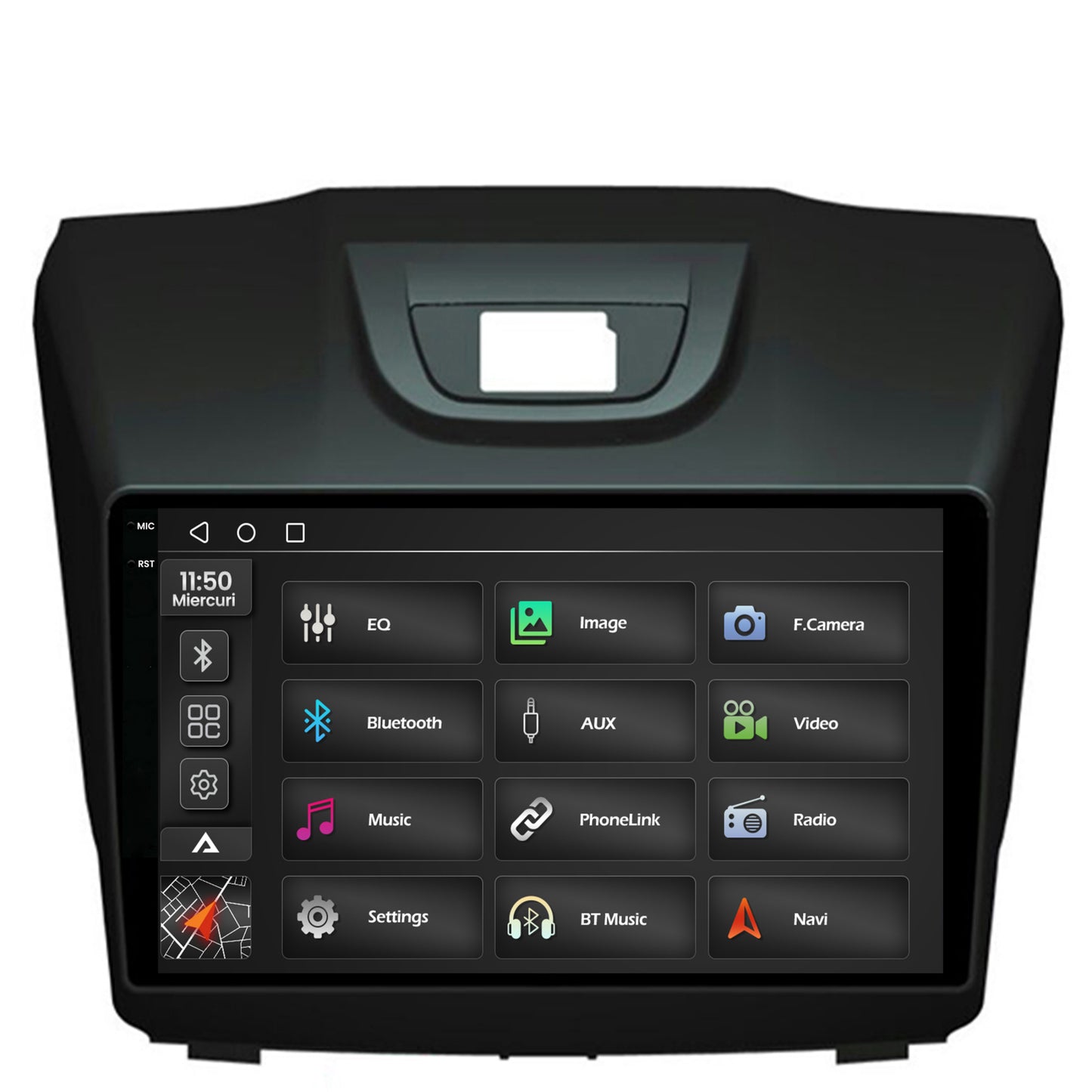 Navigatie 2K Isuzu D-MAX (2015+), Android, S-Quadcore / 4GB RAM + 64GB ROM, 9.5 Inch - AD-BGS90042K+AD-BGRKIT311