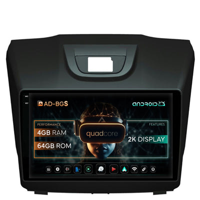 Navigatie 2K Isuzu D-MAX (2015+), Android, S-Quadcore / 4GB RAM + 64GB ROM, 9.5 Inch - AD-BGS90042K+AD-BGRKIT311