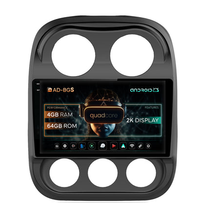 Navigatie 2K Jeep Compass (2009-2016), Android, S-Quadcore / 4GB RAM + 64GB ROM, 10.36 Inch - AD-BGS100042K+AD-BGRKIT284