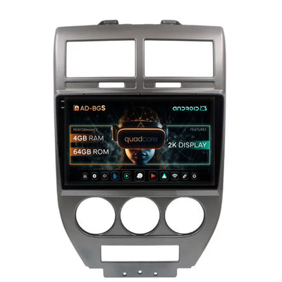 Navigatie 2K Jeep Compass/Patriot (2006-2010), Android, S-Quadcore / 4GB RAM + 64GB ROM, 10.36 Inch - AD-BGS100042K+AD-BGRKIT295