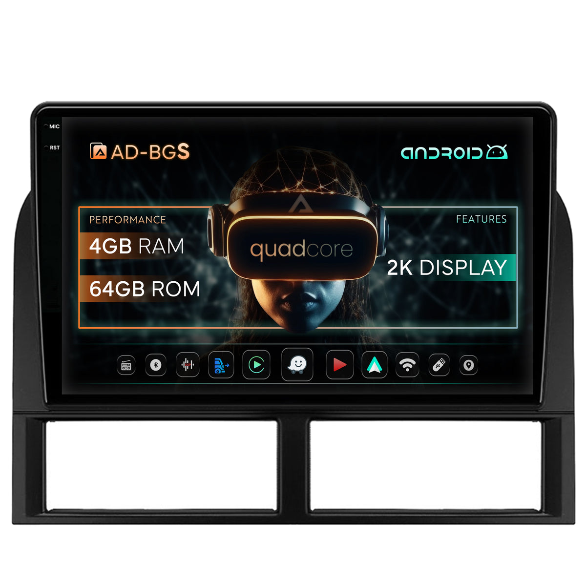 Navigatie 2K Jeep Grand Cherokee(1998-2004), Android, S-Quadcore / 4GB RAM + 64GB ROM, 9.5 Inch - AD-BGS90042K+AD-BGRKIT296