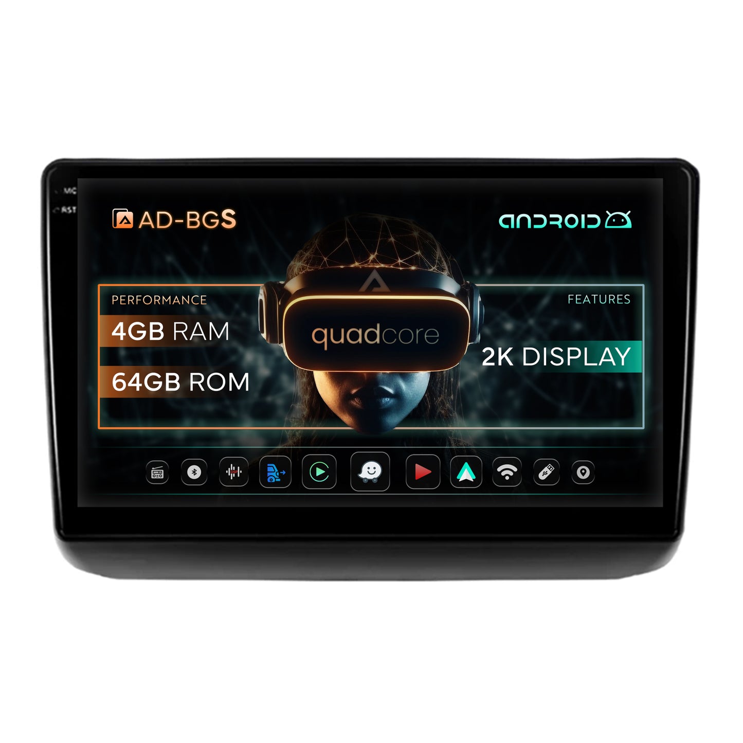 Navigatie 2K Jeep Grand Cherokee (2013-2020), Android, S-Quadcore / 4GB RAM + 64GB ROM, 9.5 Inch - AD-BGS90042K+AD-BGRKIT298