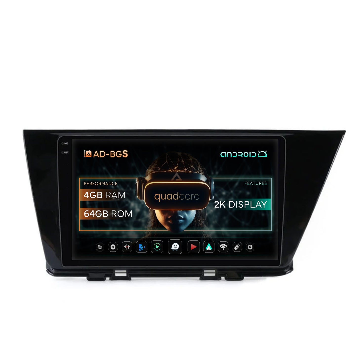 Navigatie 2K Kia Niro (2016+), Android, S-Quadcore / 4GB RAM + 64GB ROM, 9.5 Inch - AD-BGS90042K+AD-BGRKIT152