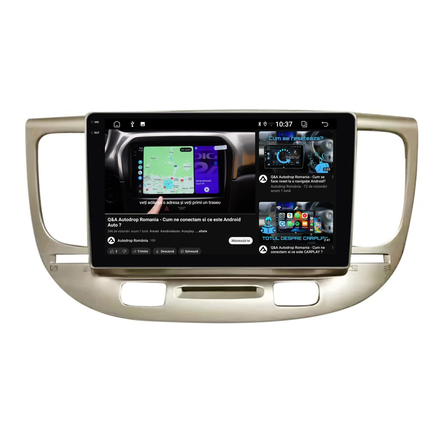 Navigatie 2K Kia Rio (2006-2011), Android, S-Quadcore / 4GB RAM + 64GB ROM, 9.5 Inch - AD-BGS90042K+AD-BGRKIT232
