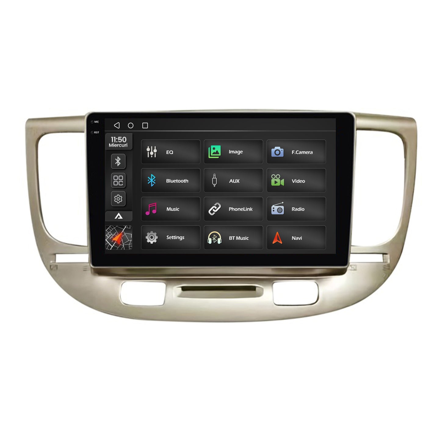 Navigatie 2K Kia Rio (2006-2011), Android, S-Quadcore / 4GB RAM + 64GB ROM, 9.5 Inch - AD-BGS90042K+AD-BGRKIT232