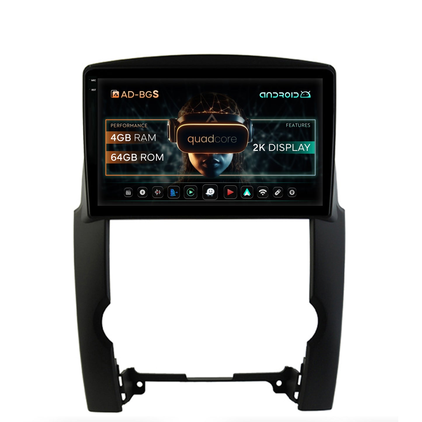 Navigatie 2K Kia Sorento (2009-2013), Android, S-Quadcore / 4GB RAM + 64GB ROM, 10.36 Inch - AD-BGS100042K+AD-BGRKIT208