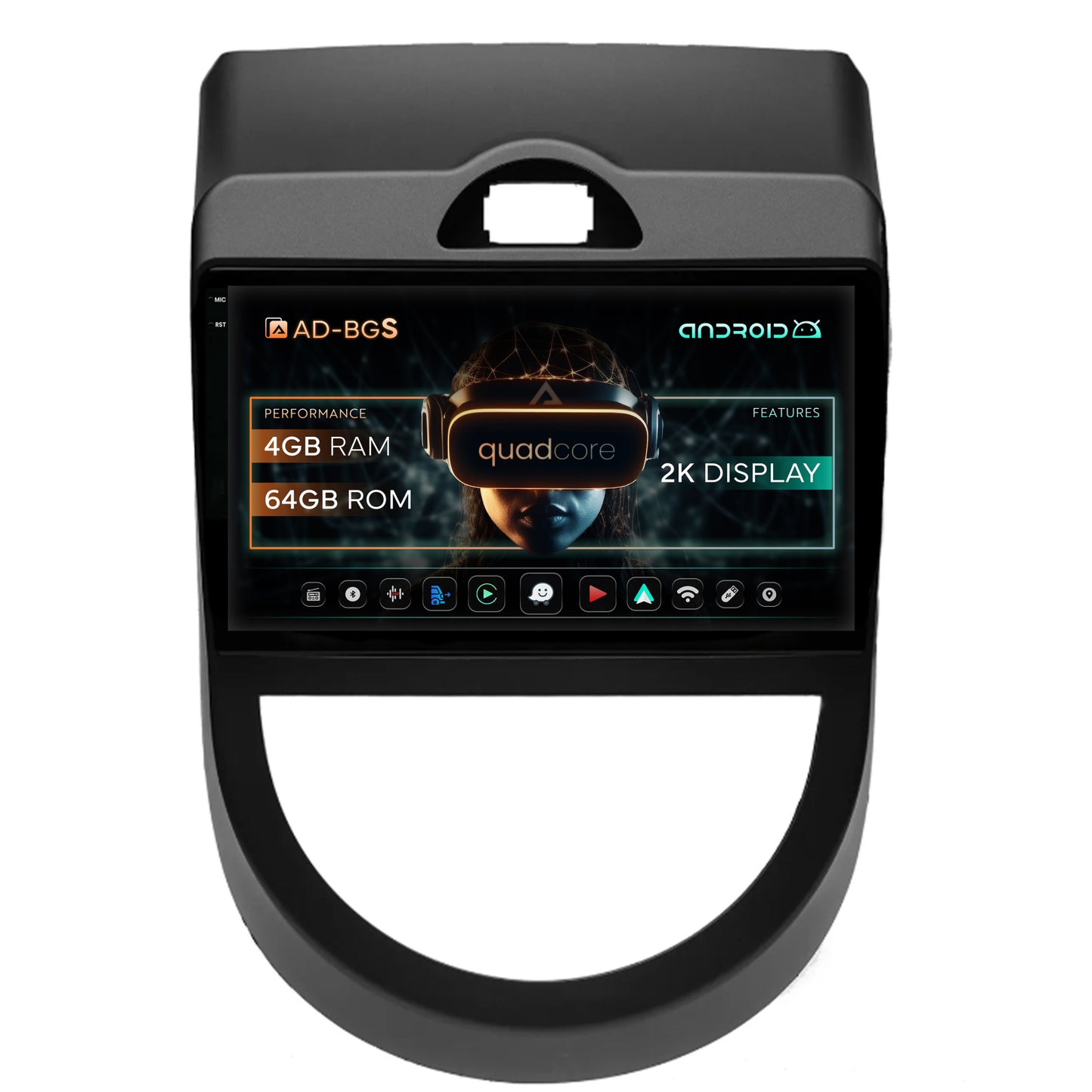 Navigatie 2K Kia Soul (2009-2013), Android, S-Quadcore / 4GB RAM + 64GB ROM, 9.5 Inch - AD-BGS90042K+AD-BGRKIT215V2