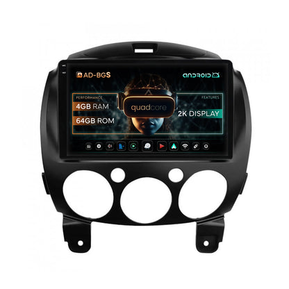 Navigatie 2K Mazda 2 (2007-2014), Android, S-Quadcore / 4GB RAM + 64GB ROM, 9.5 Inch - AD-BGS90042K+AD-BGRKIT325