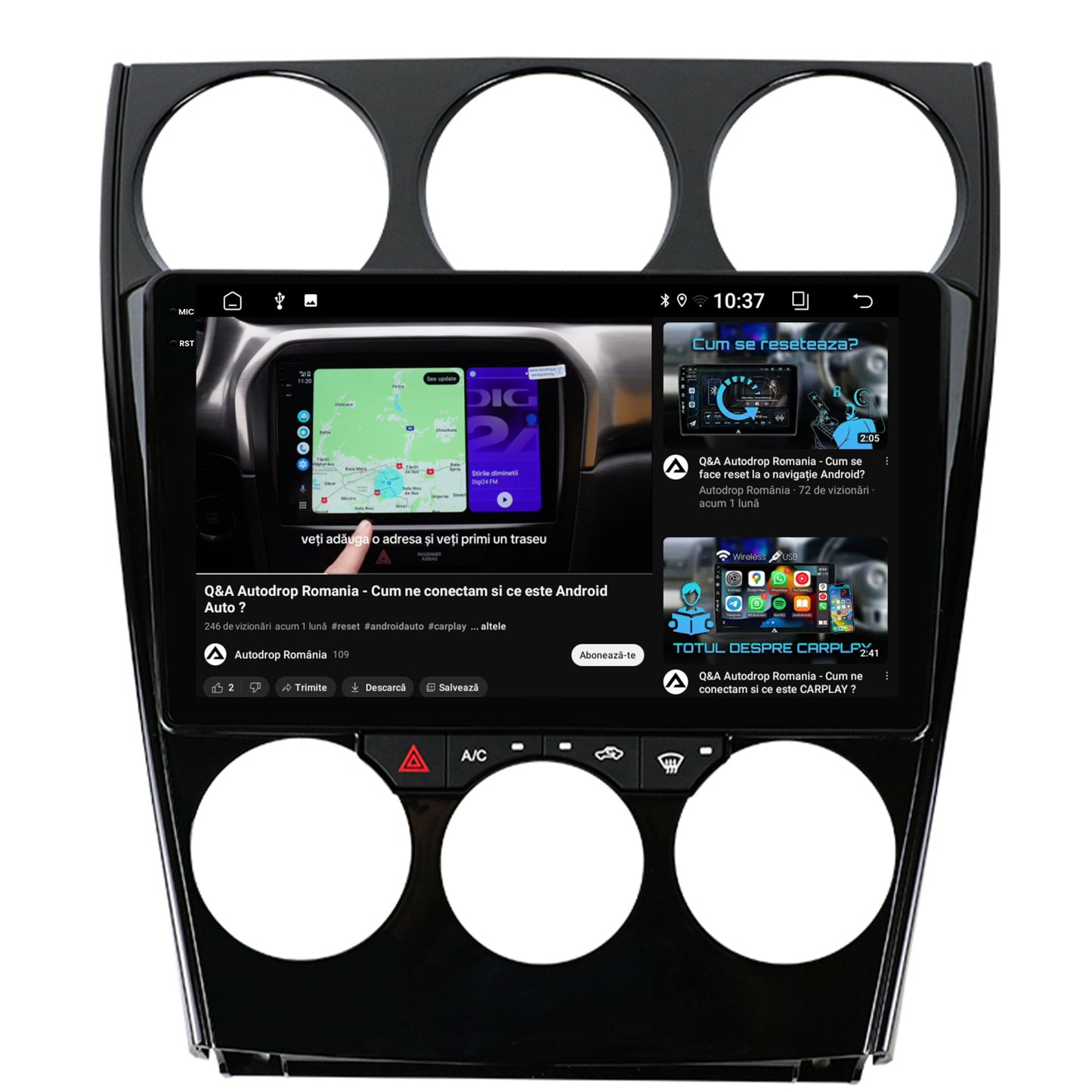 Navigatie 2K Mazda 6 (2002-2008), Android, S-Quadcore / 4GB RAM + 64GB ROM, 9.5 Inch - AD-BGS90042K+AD-BGRKIT321