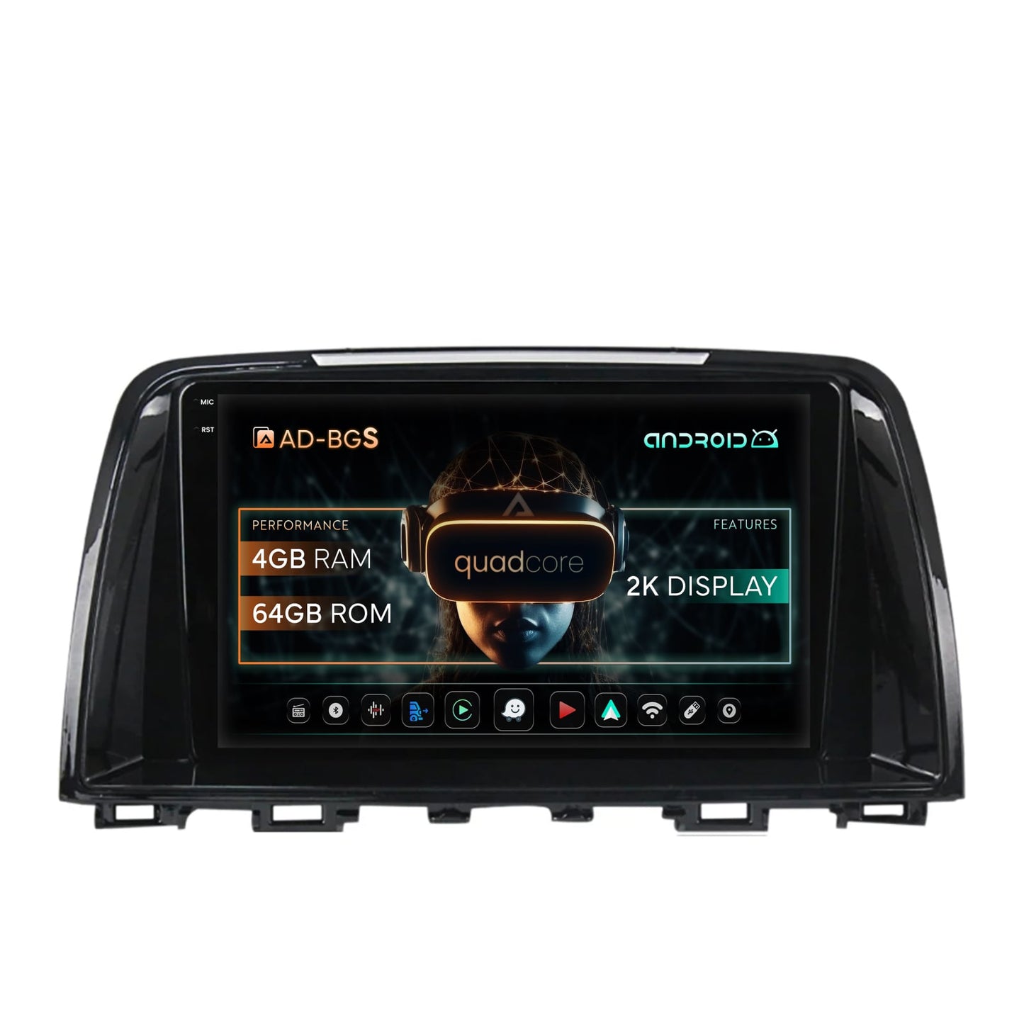 Navigatie 2K Mazda 6 (2013-2015), Android, S-Quadcore / 4GB RAM + 64GB ROM, 9.5 Inch - AD-BGS90042K+AD-BGRKIT328v2