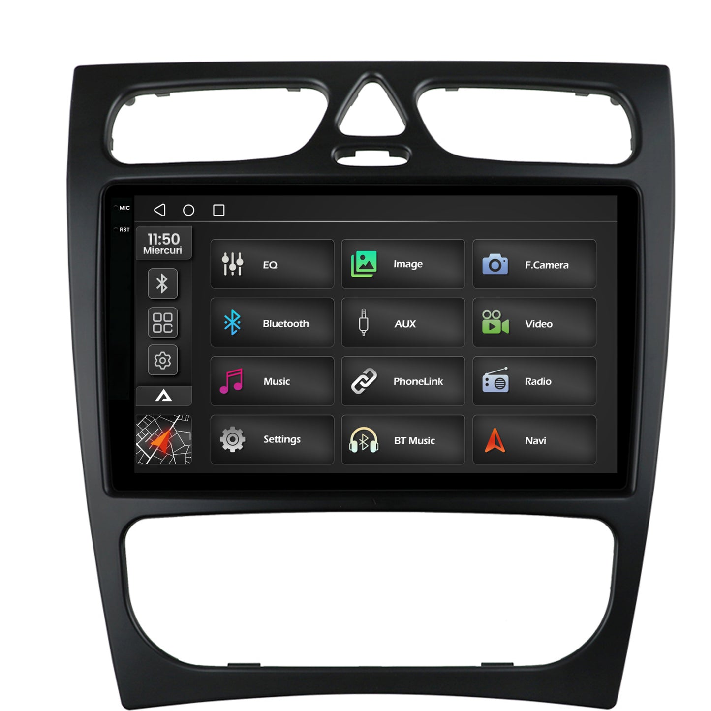 Navigatie 2K Mercedes Benz C-Class W203 (2000-2005), Android, S-Quadcore / 4GB RAM + 64GB ROM, 9.5 Inch - AD-BGS90042K+AD-BGRKIT416