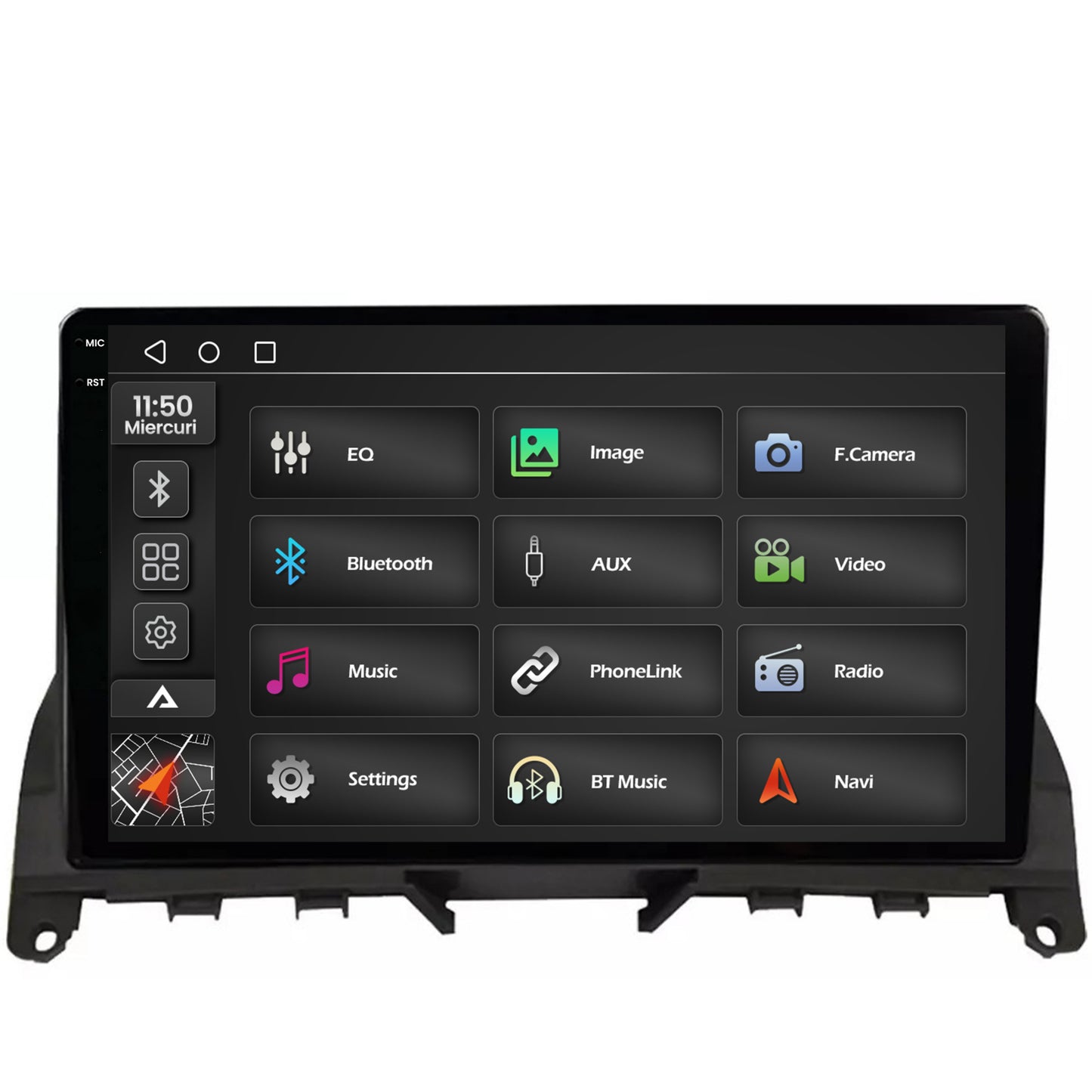 Navigatie 2K Mercedes Benz C-Class W204 (2006-2012),Android, S-Quadcore / 4GB RAM + 64GB ROM, 9.5 Inch - AD-BGS90042K+AD-BGRKIT419