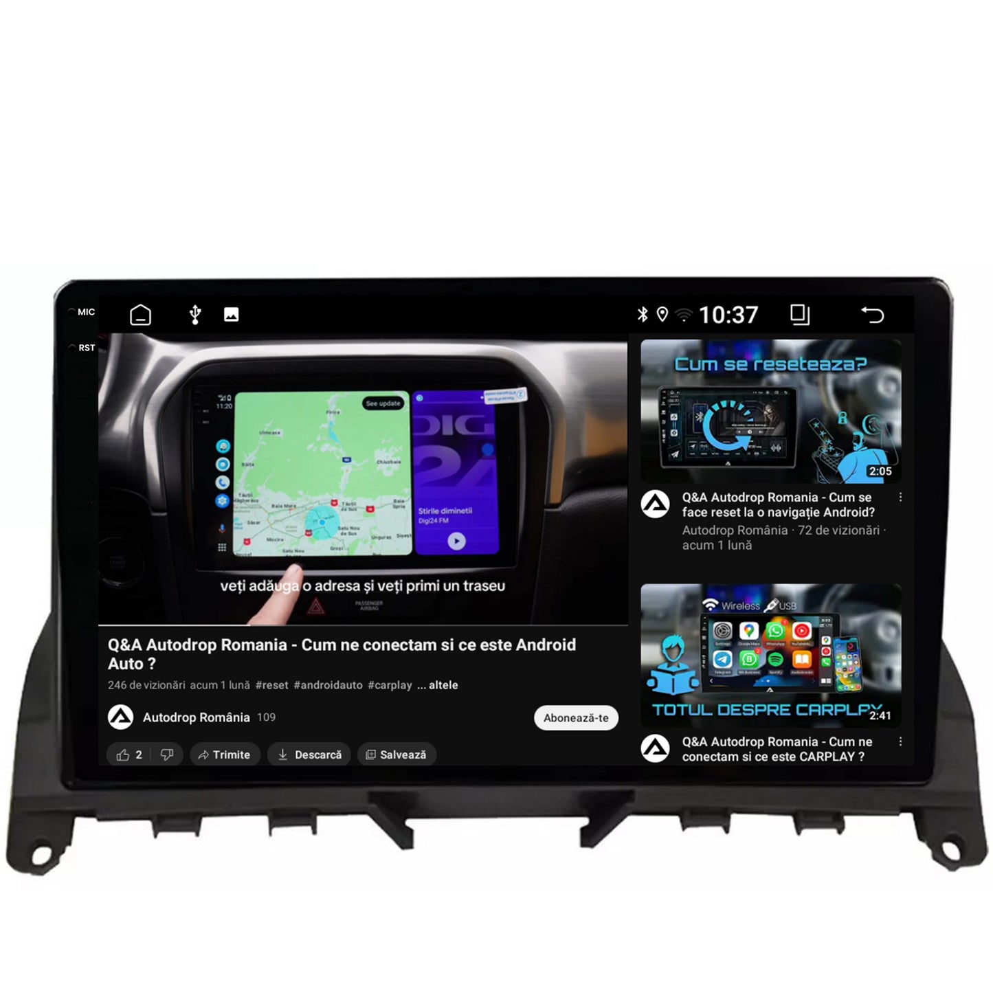 Navigatie 2K Mercedes Benz C-Class W204 (2006-2012),Android, S-Quadcore / 4GB RAM + 64GB ROM, 9.5 Inch - AD-BGS90042K+AD-BGRKIT419