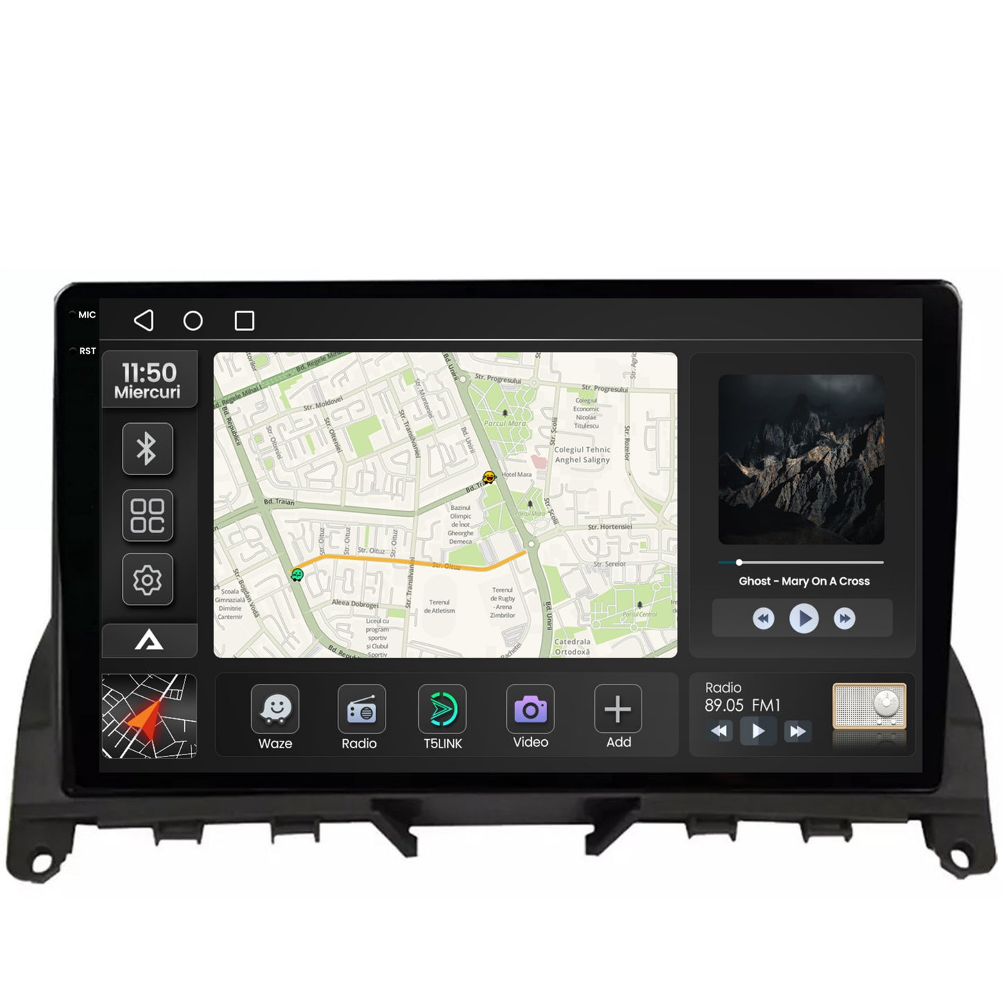 Navigatie 2K Mercedes Benz C-Class W204 (2006-2012),Android, S-Quadcore / 4GB RAM + 64GB ROM, 9.5 Inch - AD-BGS90042K+AD-BGRKIT419