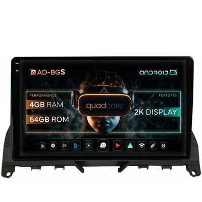 Navigatie 2K Mercedes Benz C-Class W204 (2006-2012),Android, S-Quadcore / 4GB RAM + 64GB ROM, 9.5 Inch - AD-BGS90042K+AD-BGRKIT419