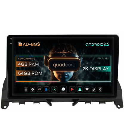 Navigatie 2K Mercedes Benz C-Class W204 (2006-2012),Android, S-Quadcore / 4GB RAM + 64GB ROM, 9.5 Inch - AD-BGS90042K+AD-BGRKIT419