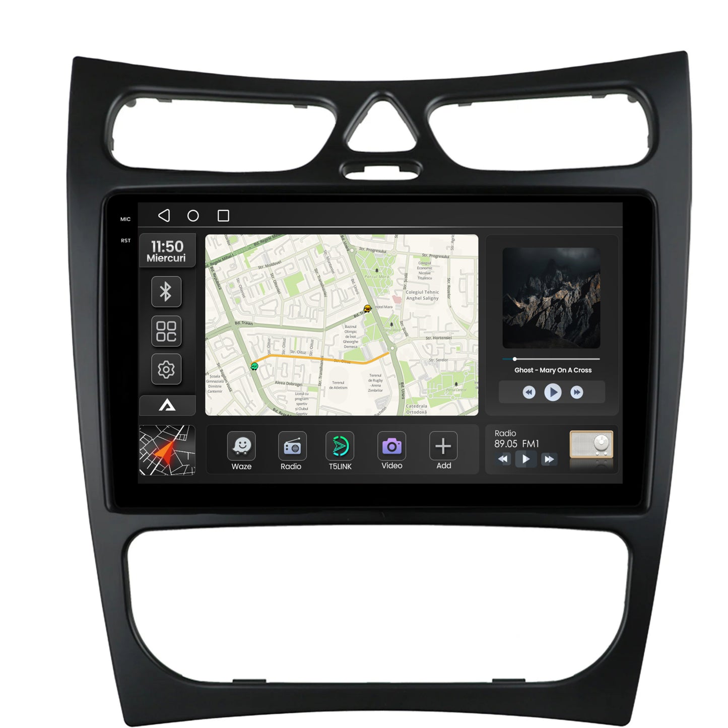 Navigatie 2K Mercedes Benz CLK W209 (2000-2005) (2000-2005), Android, S-Quadcore / 4GB RAM + 64GB ROM, 9.5 Inch - AD-BGS90042K+AD-BGRKIT416V2