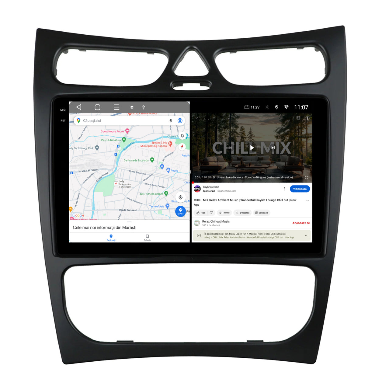 Navigatie 2K Mercedes Benz CLK W209 (2000-2005) (2000-2005), Android, S-Quadcore / 4GB RAM + 64GB ROM, 9.5 Inch - AD-BGS90042K+AD-BGRKIT416V2