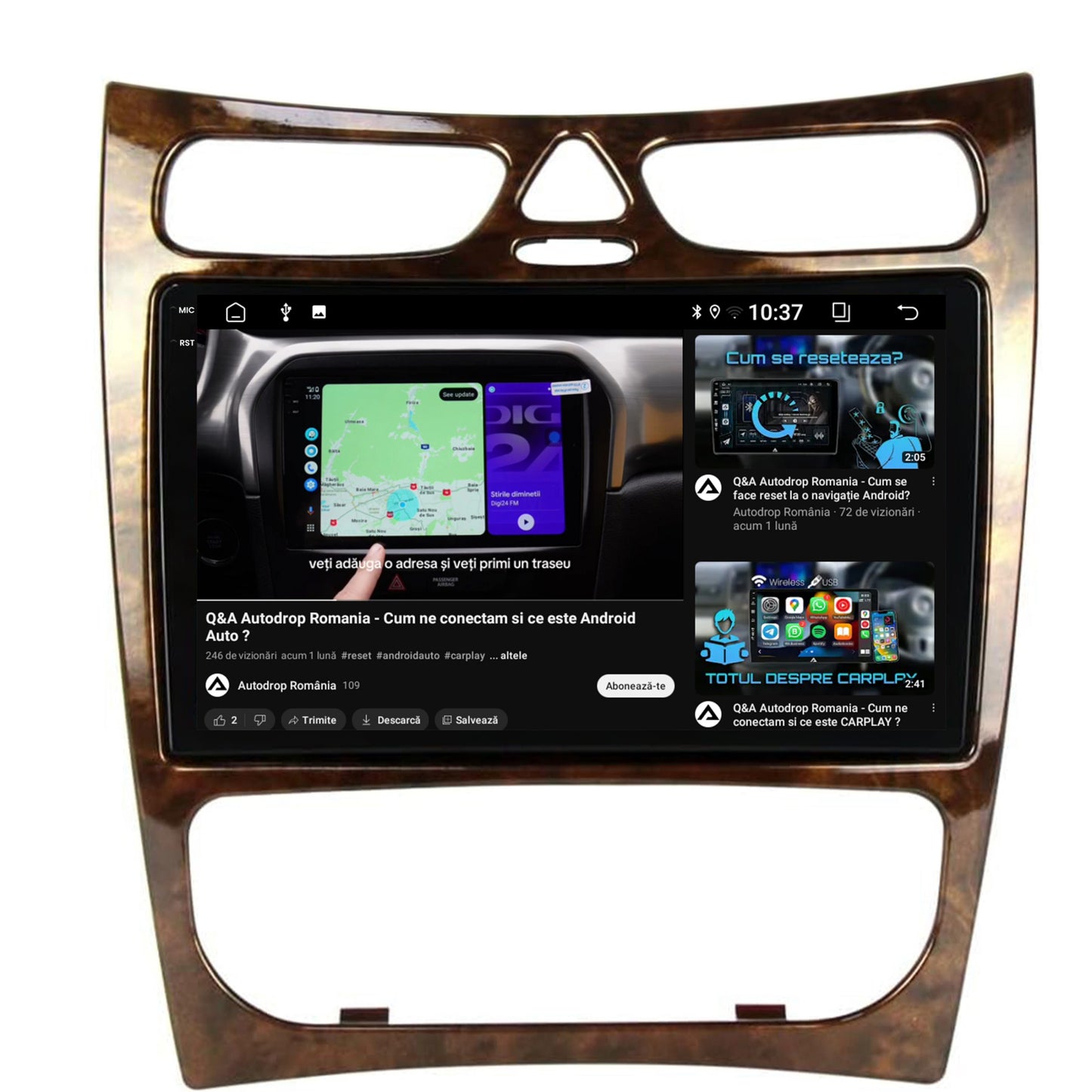 Navigatie 2K Mercedes Benz CLK W209 (2000-2005), Android, S-Quadcore / 4GB RAM + 64GB ROM, 9.5 Inch - AD-BGS90042K+AD-BGRKIT416V4