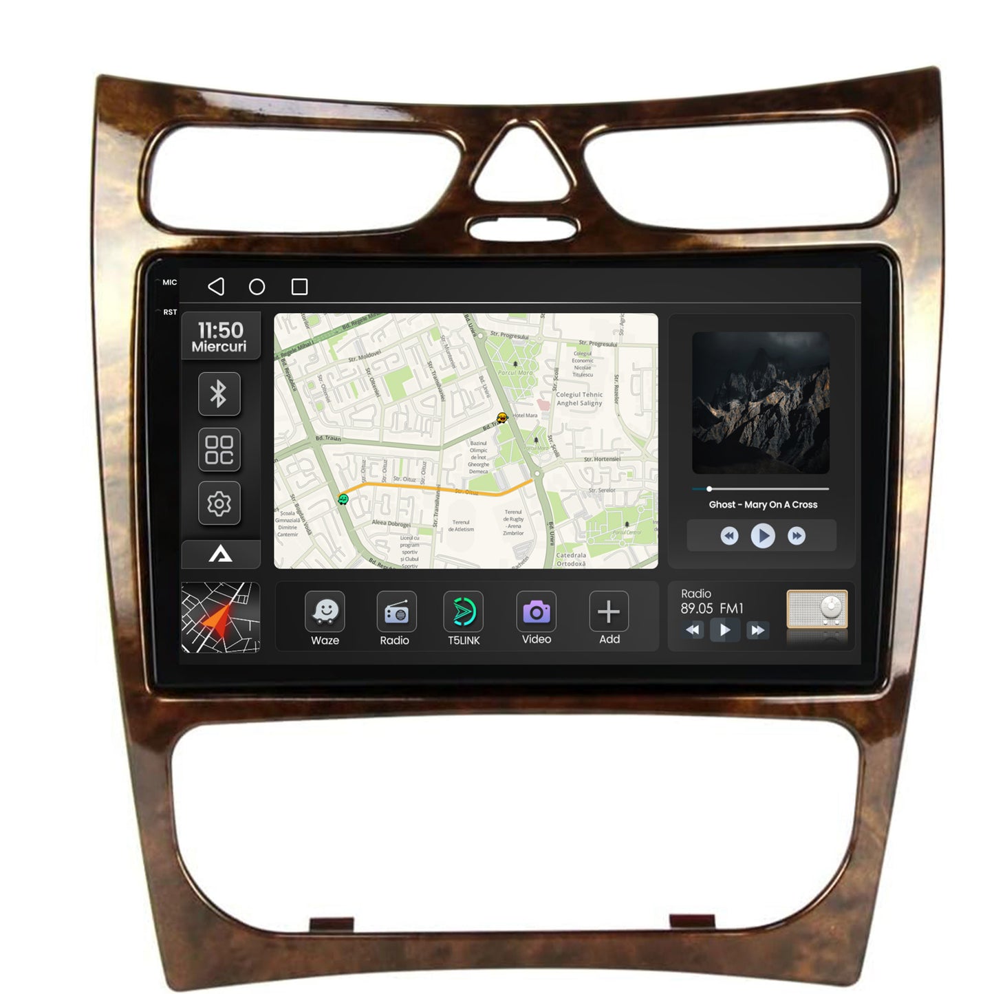 Navigatie 2K Mercedes Benz CLK W209 (2000-2005), Android, S-Quadcore / 4GB RAM + 64GB ROM, 9.5 Inch - AD-BGS90042K+AD-BGRKIT416V4