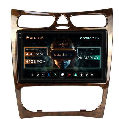Navigatie 2K Mercedes Benz CLK W209 (2000-2005), Android, S-Quadcore / 4GB RAM + 64GB ROM, 9.5 Inch - AD-BGS90042K+AD-BGRKIT416V4