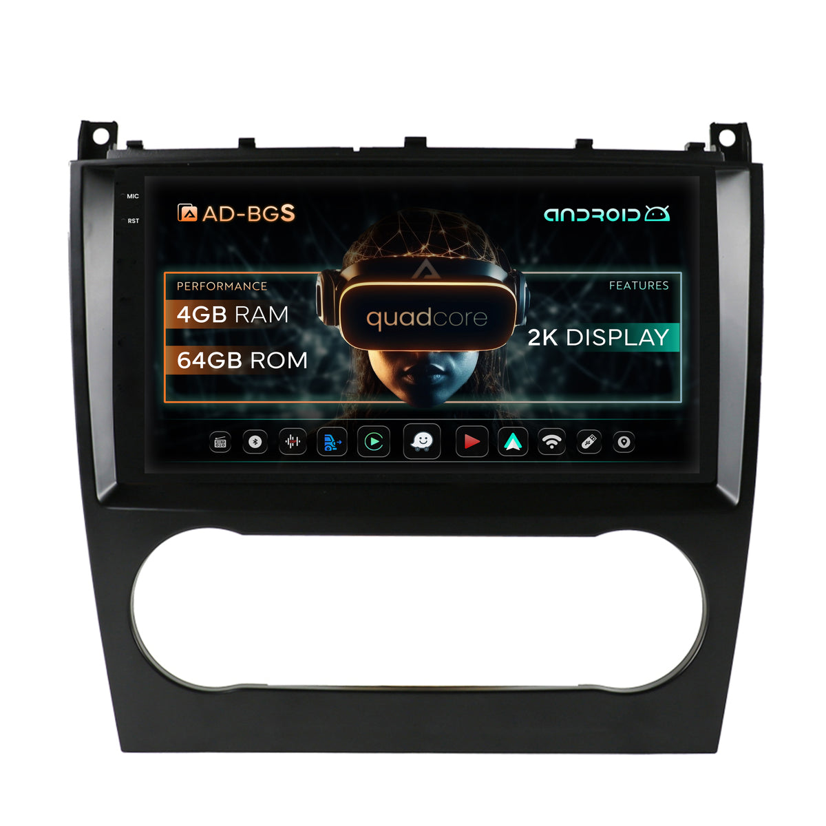 Navigatie 2K Mercedes Benz G-Class W463 (2009-2012), Android, S-Quadcore / 4GB RAM + 64GB ROM, 9.5 Inch - AD-BGS90042K+AD-BGRKIT414v2