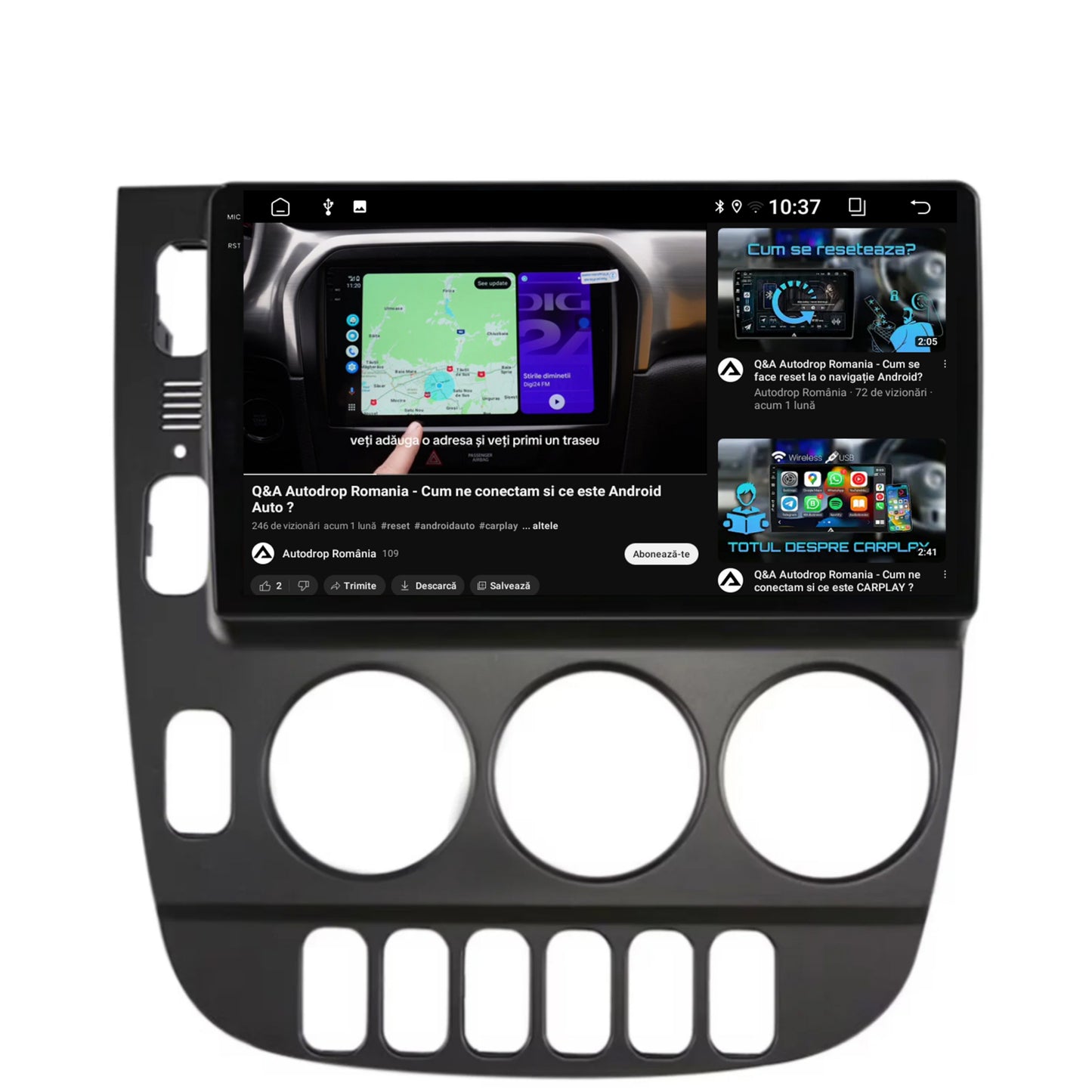 Navigatie 2K Mercedes Benz ML W163 (1998-2005), Android, S-Quadcore / 4GB RAM + 64GB ROM, 9.5 Inch - AD-BGS90042K+AD-BGRKIT405V2