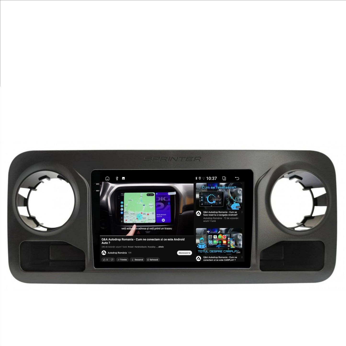 Navigatie 2K Mercedes Benz Sprinter, Android, S-Quadcore / 4GB RAM + 64GB ROM, 10.36 Inch - AD-BGS100042K+AD-BGRKIT407V2