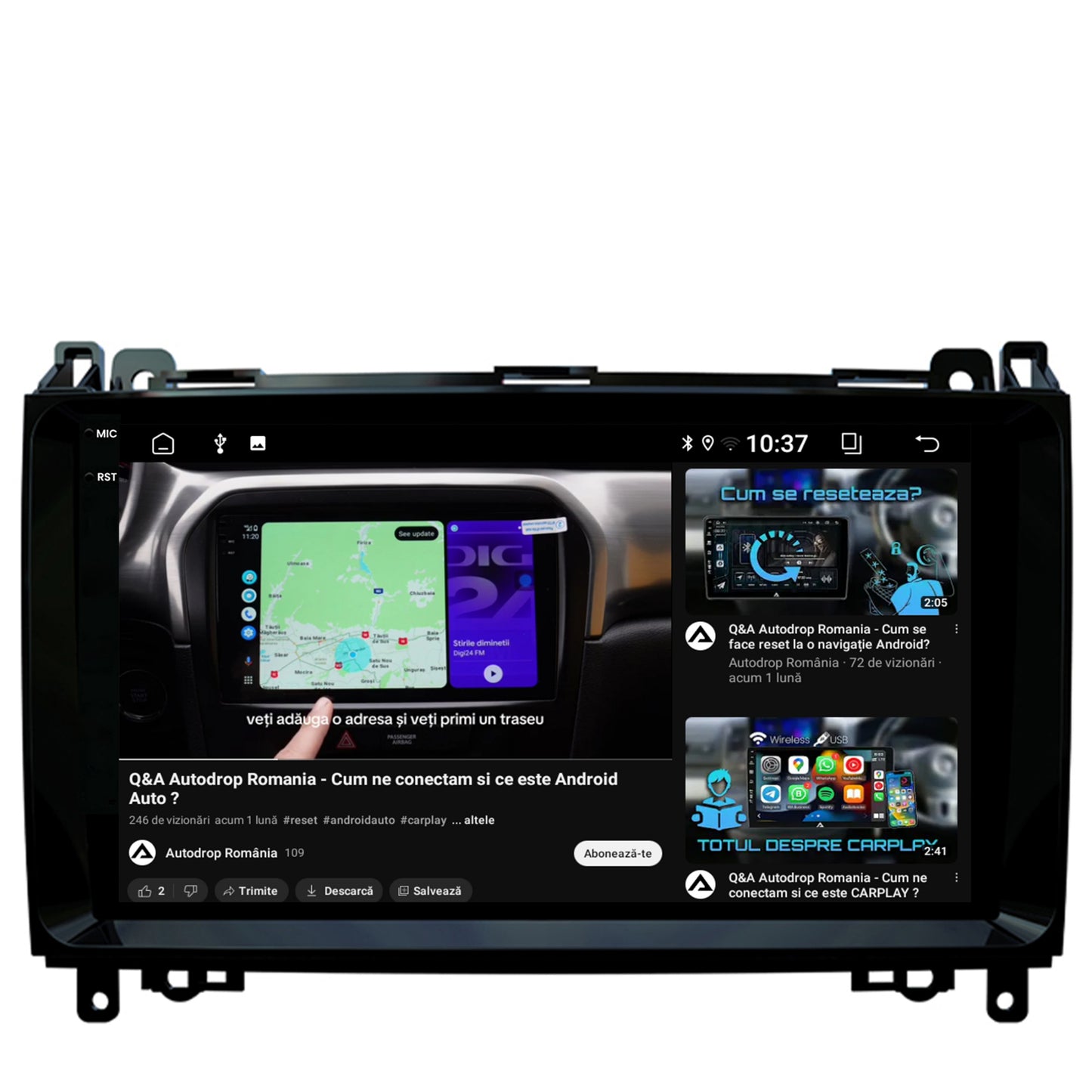 Navigatie 2K Mercedes Benz Sprinter, Viano, Vito, A/B Class, Crafter, Android, S-Quadcore / 4GB RAM + 64GB ROM, 9.5 Inch - AD-BGS90042K+AD-BGRKIT407