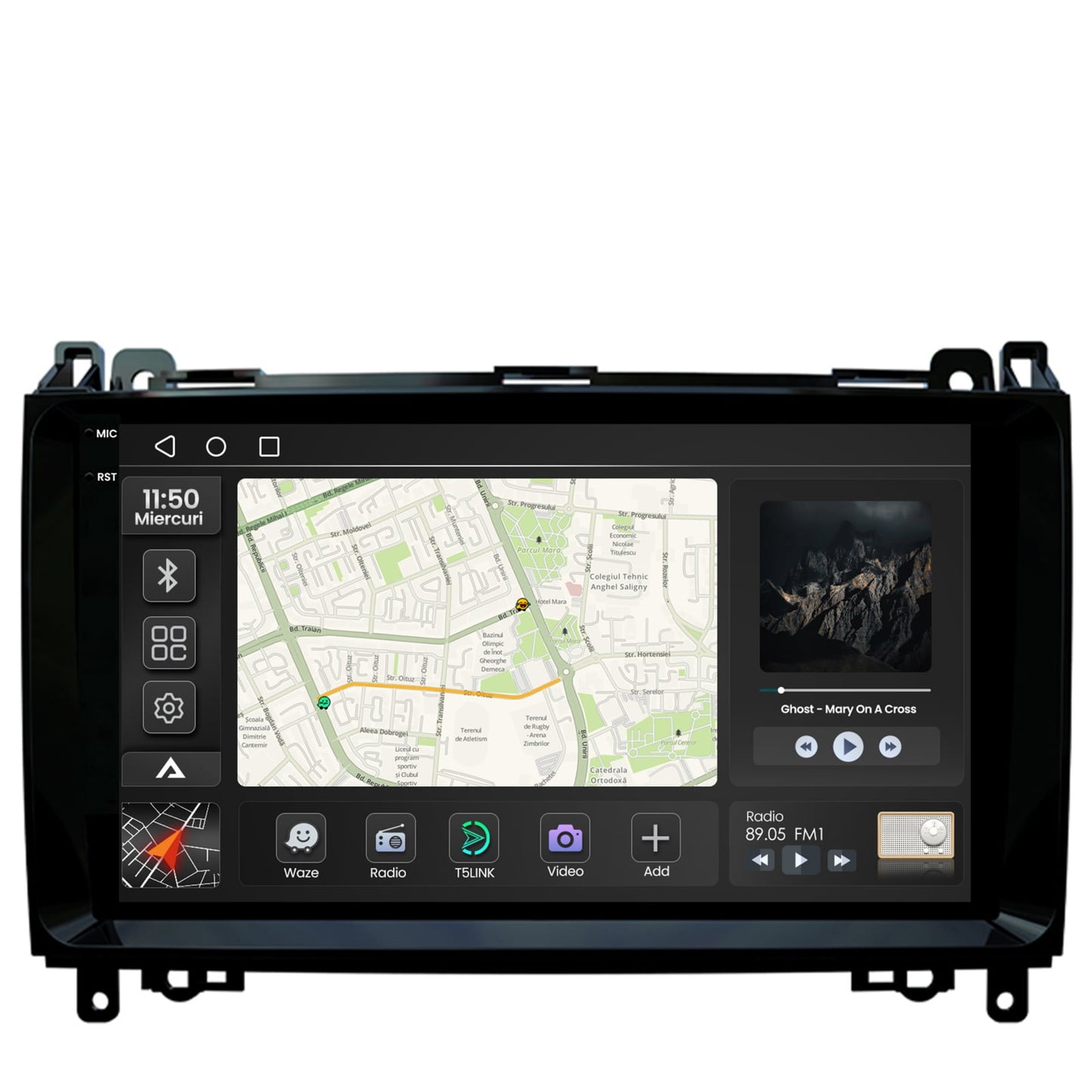 Navigatie 2K Mercedes Benz Sprinter, Viano, Vito, A/B Class, Crafter, Android, S-Quadcore / 4GB RAM + 64GB ROM, 9.5 Inch - AD-BGS90042K+AD-BGRKIT407