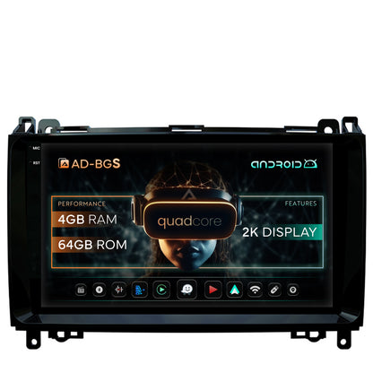 Navigatie 2K Mercedes Benz Sprinter, Viano, Vito, A/B Class, Crafter, Android, S-Quadcore / 4GB RAM + 64GB ROM, 9.5 Inch - AD-BGS90042K+AD-BGRKIT407